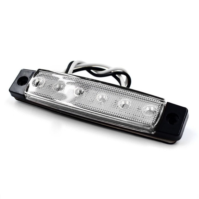 PolarLander 12V LED ライト サイドマーカー ランプ ライト 片側 6連 LED トラック ダンプ カー トレーラーカスタム 改造 白 10個入?