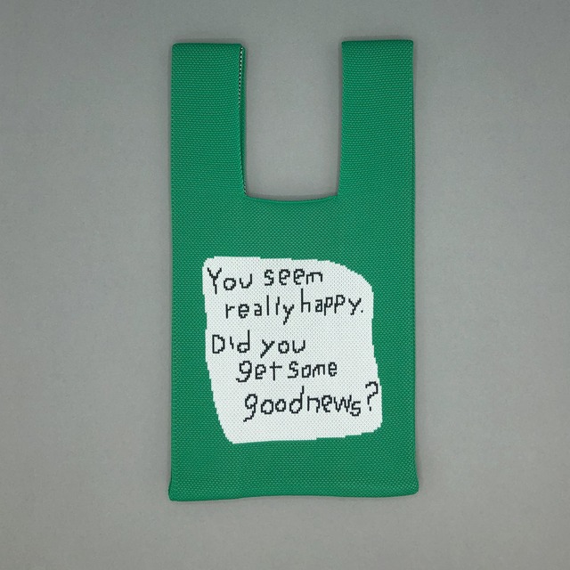 【JIN KITAMURA】KNIT MINI MARCHE BAG  グレーの猫 ニット ミニマルシェバッグ