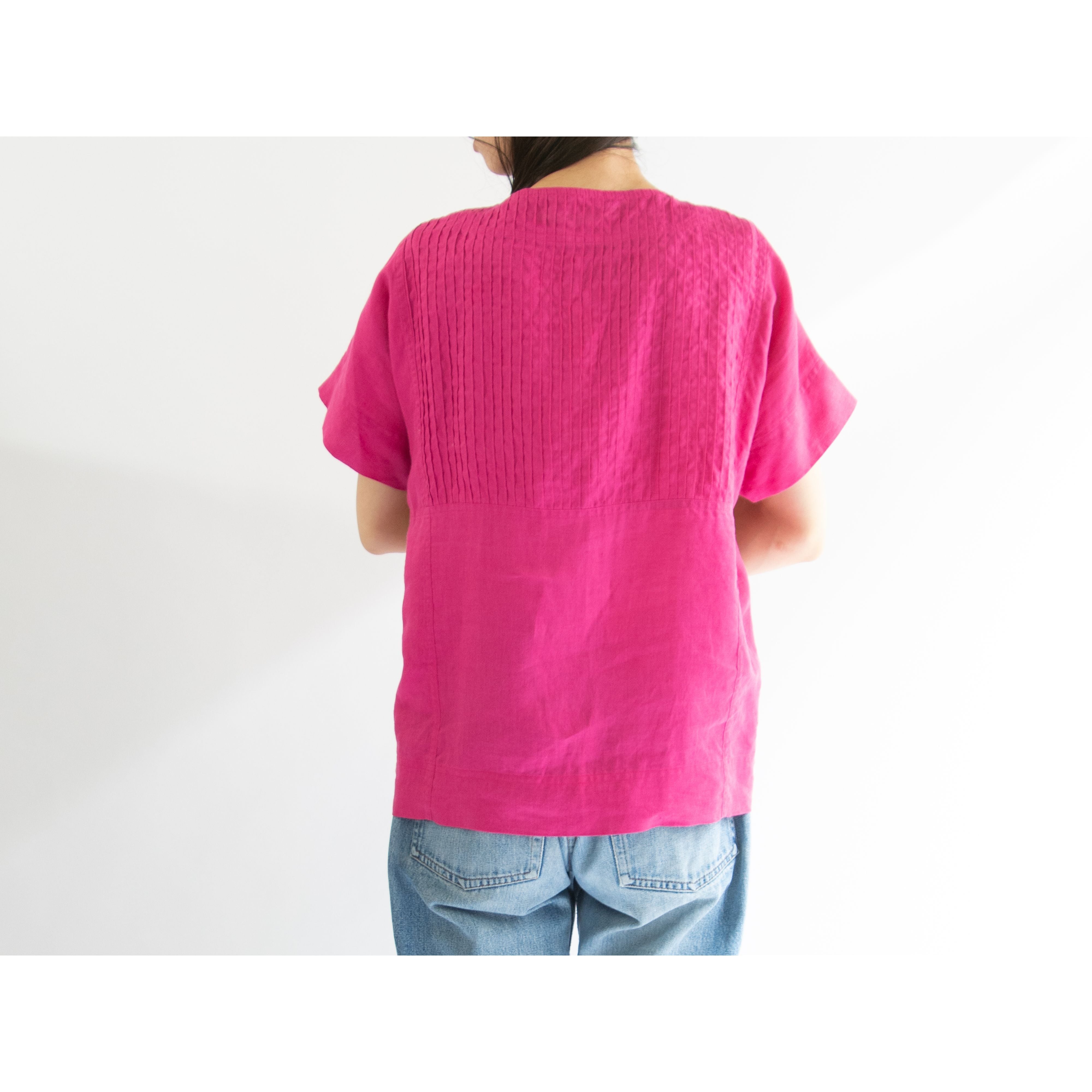 【Salvatore Ferragamo】Made in Italy 100% Linen Blouse（サルヴァトーレ フェラガモ イタリア製リネンブラウス）