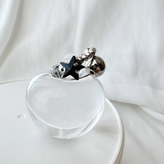 【STAR ear cuff 】〚単品BLACK〛 No.1350