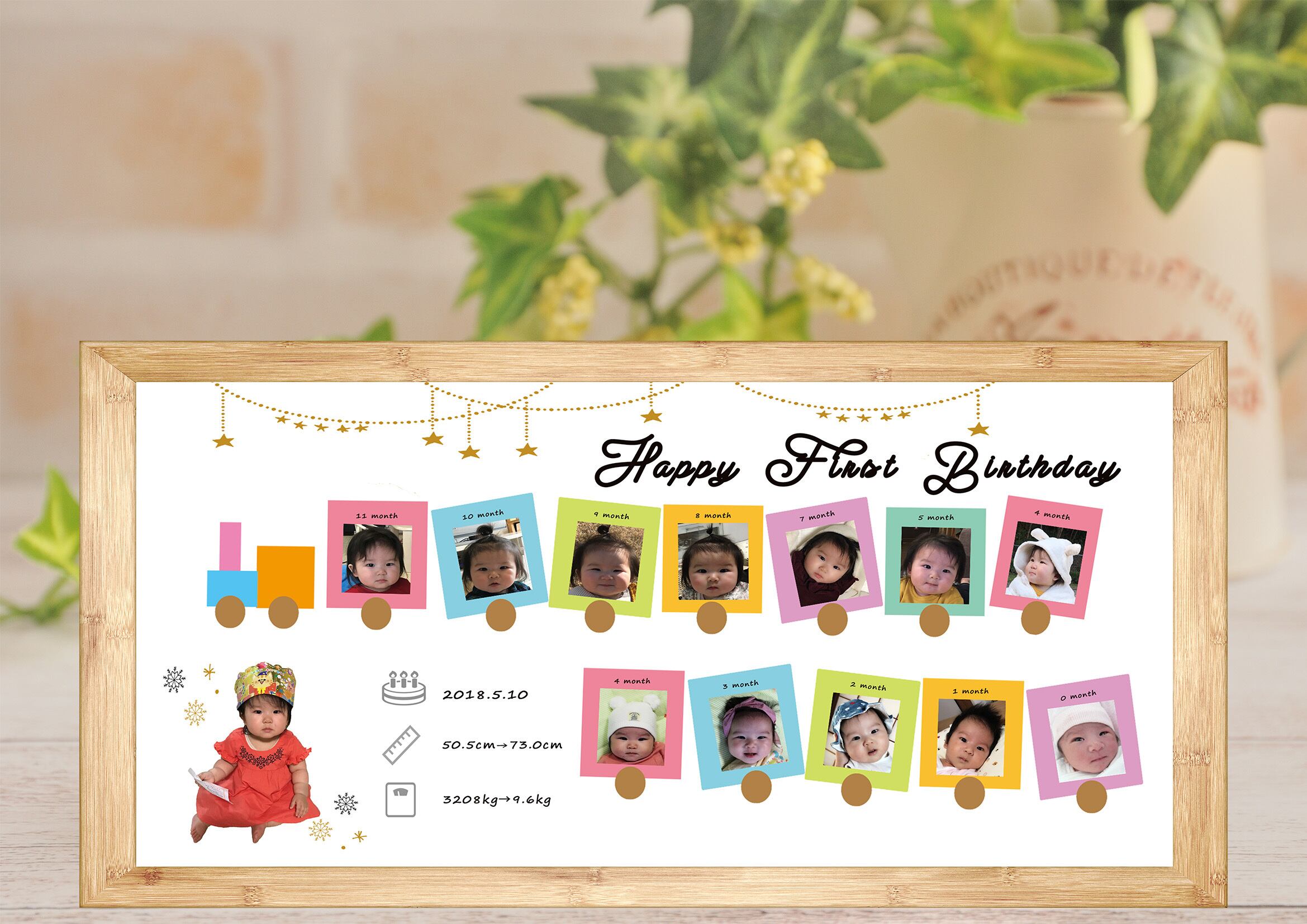 今だけ安い キャンペーン中 横長 おめでとう １歳の誕生日 お子様バースデーポスター Goodmemory