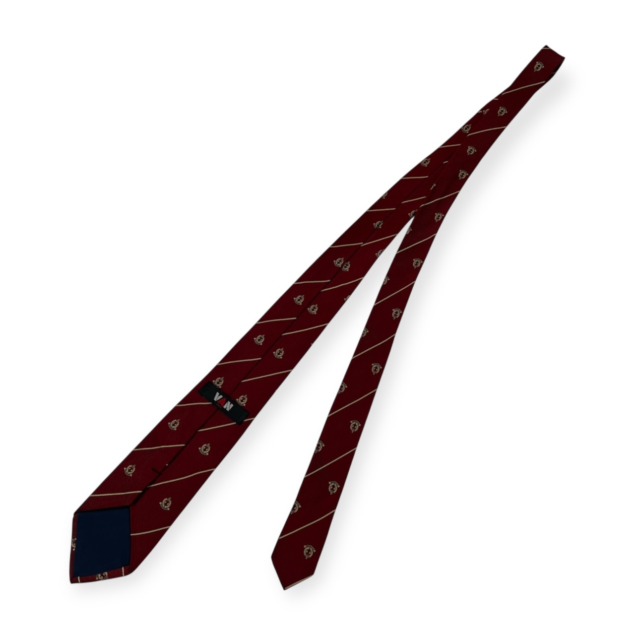 VAN JAC ヴァンヂャケット エンブレム入り レジメンタル風 シルク ネクタイ /レッド