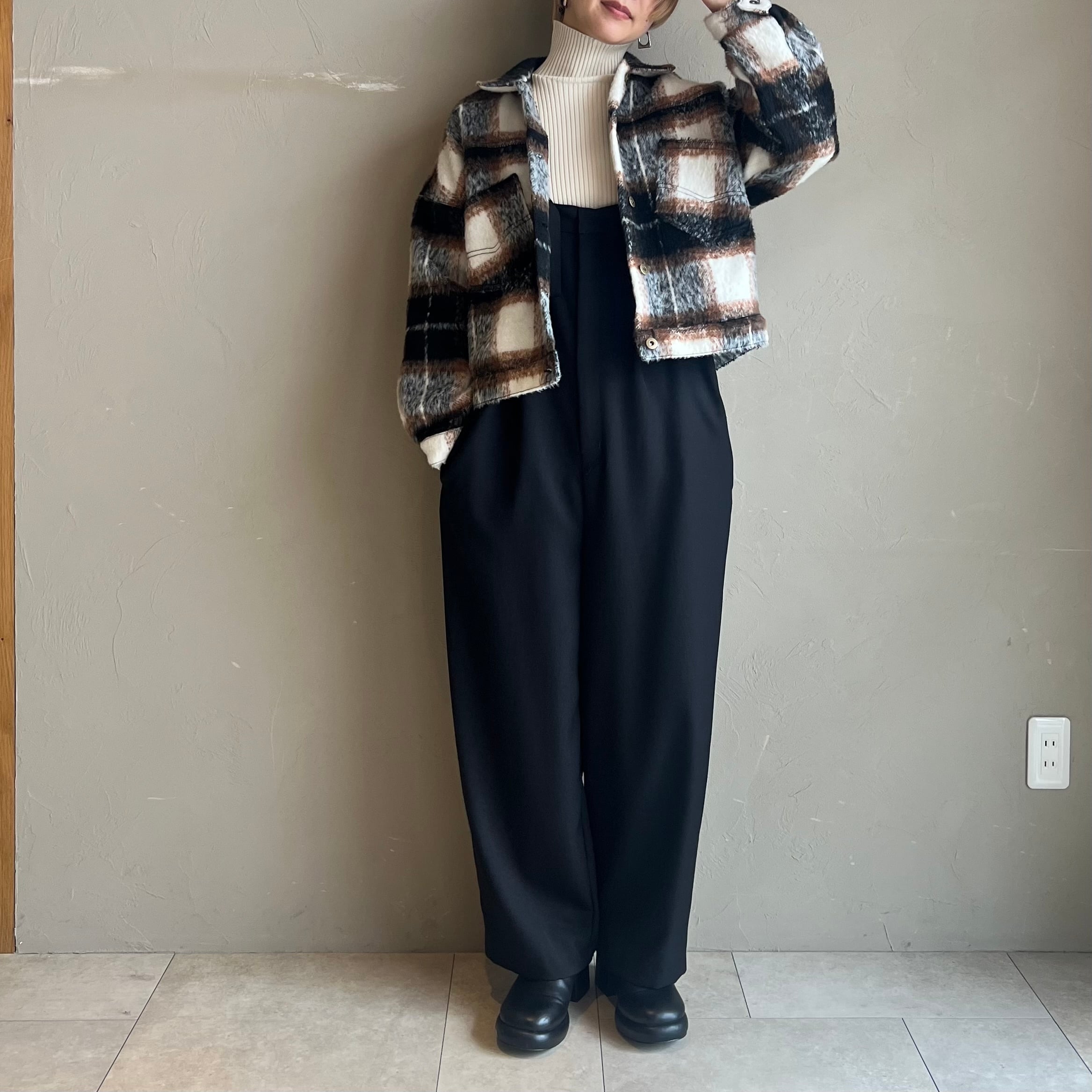 Praia 】シャギーチェックジャケットコート | valance 福井