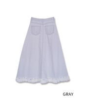 フリルヘムAラインデニムスカート　CQ-48107