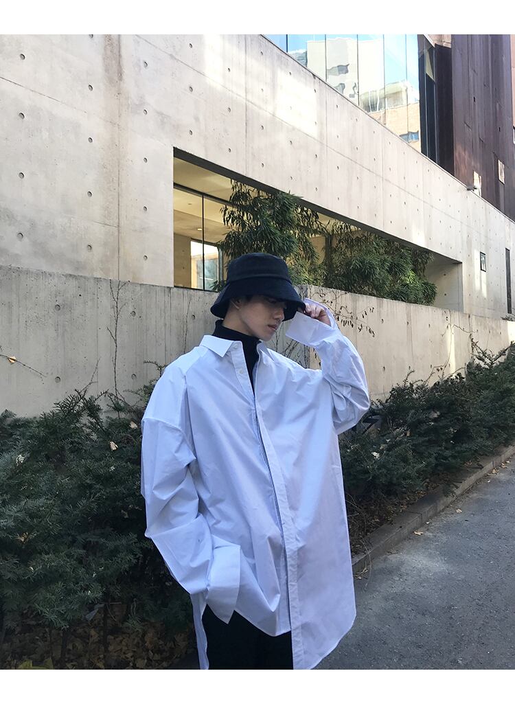 全1色 シャツ トップス 無地 カジュアル 長袖 おしゃれ