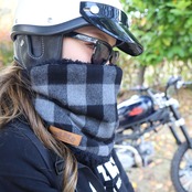 ROBIN NECK WARMER /チェック(BK/GR)&ブラックファー