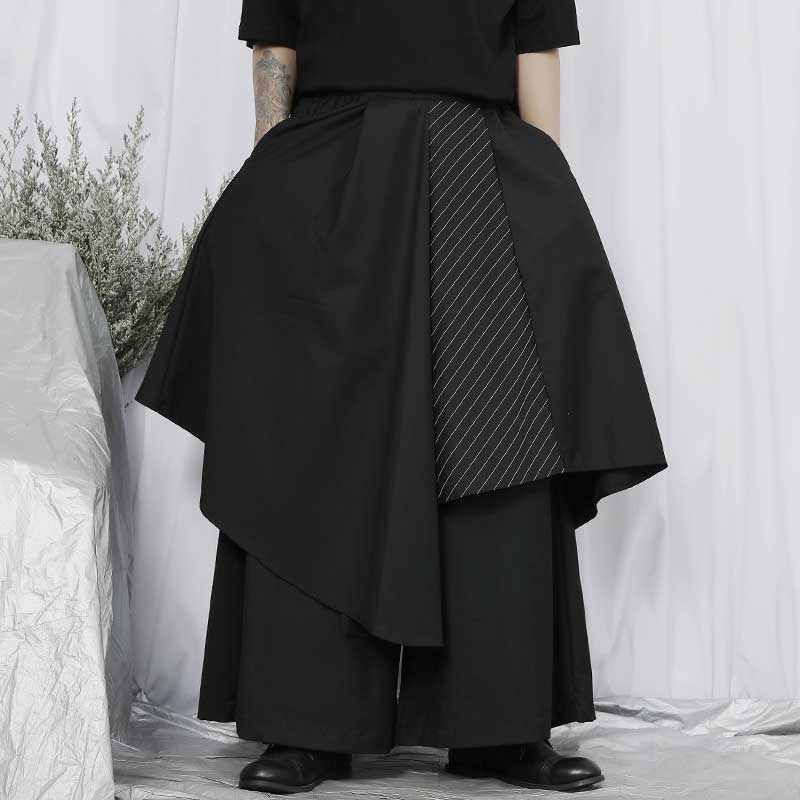 アシンメトリーデザイン ドレープ ワイドパンツ 1color MPA0116