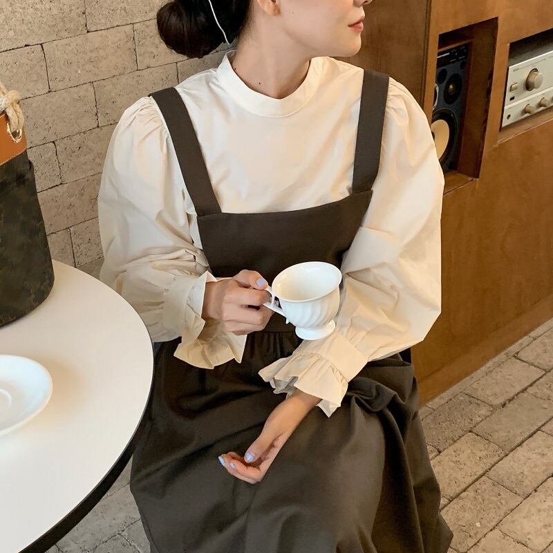 スリーブプルオーバー シャツ ドレス ロング ビッグFスモールZ韓国86311561016