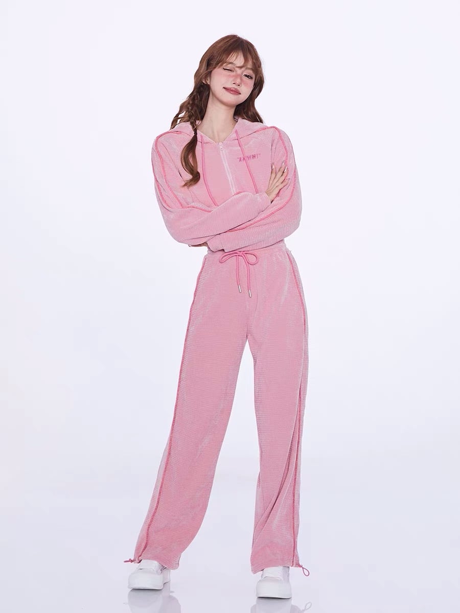 セットアップ】スウェット ピンク パーカー ルームウェア 姫 可愛い
