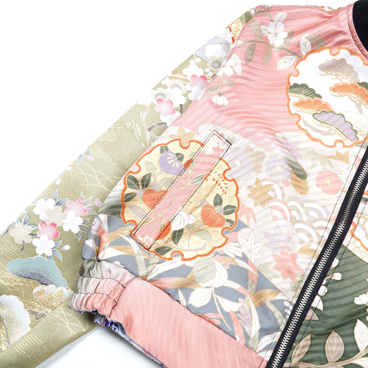 【BJK-L015】再構築リバーシブル着物ボンバー  KIMONO REVERSIBLE BOMBER JACKET
