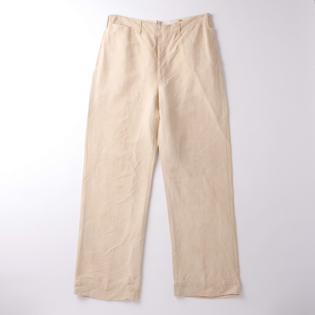 【極美品】1920s special vintage viscose rayon slacks pants W34 made in USA mint condition  summer ／スペシャル ヴィンテージ  レーヨン ビスコース スラックス パンツ 実寸W34 ベージュ USA製 ミントコンディション 希少