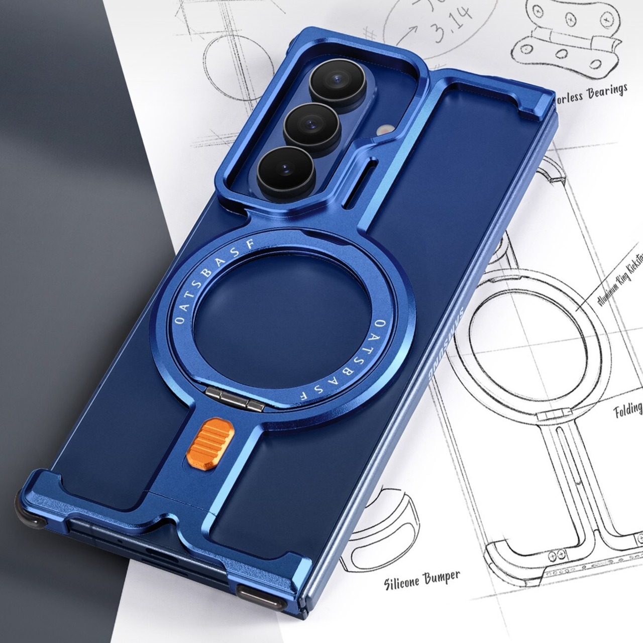 ◆Galaxy Z Fold 7/6/5◆ I-Shaped Aluminum Phone Case / I-シェイプ アルミニウム スマホケース