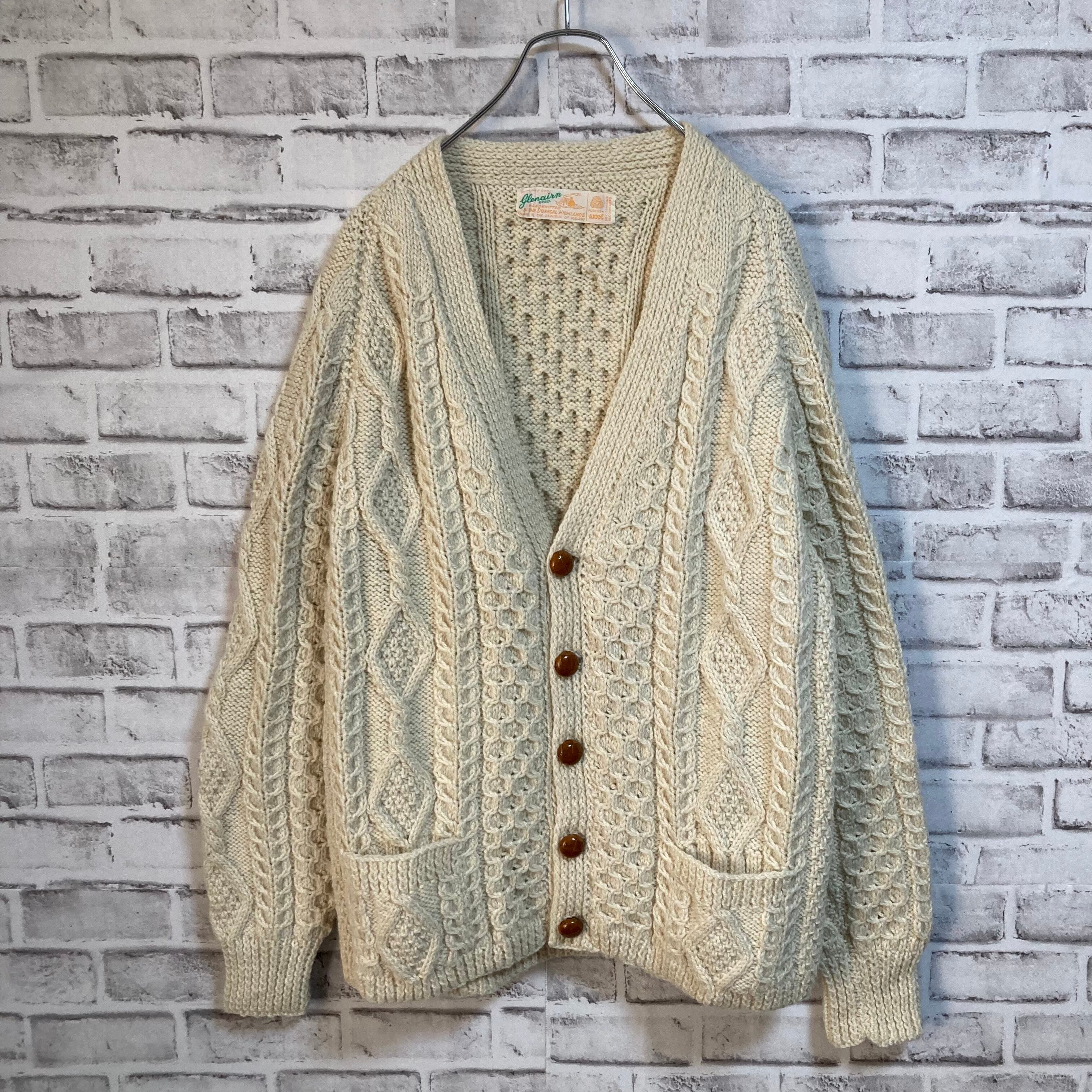 Glenairn】 Fisherman Knit Cardigan L相当 Made in IRELAND 60s-70s