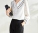 ブラウス レディース シャツ ホワイト S M L XL ビック襟 ボタン オシャレ シフォン エレガント 通勤 オフィス きれいめ こなれ感 透け感 春 ジャガード シフォン トップス