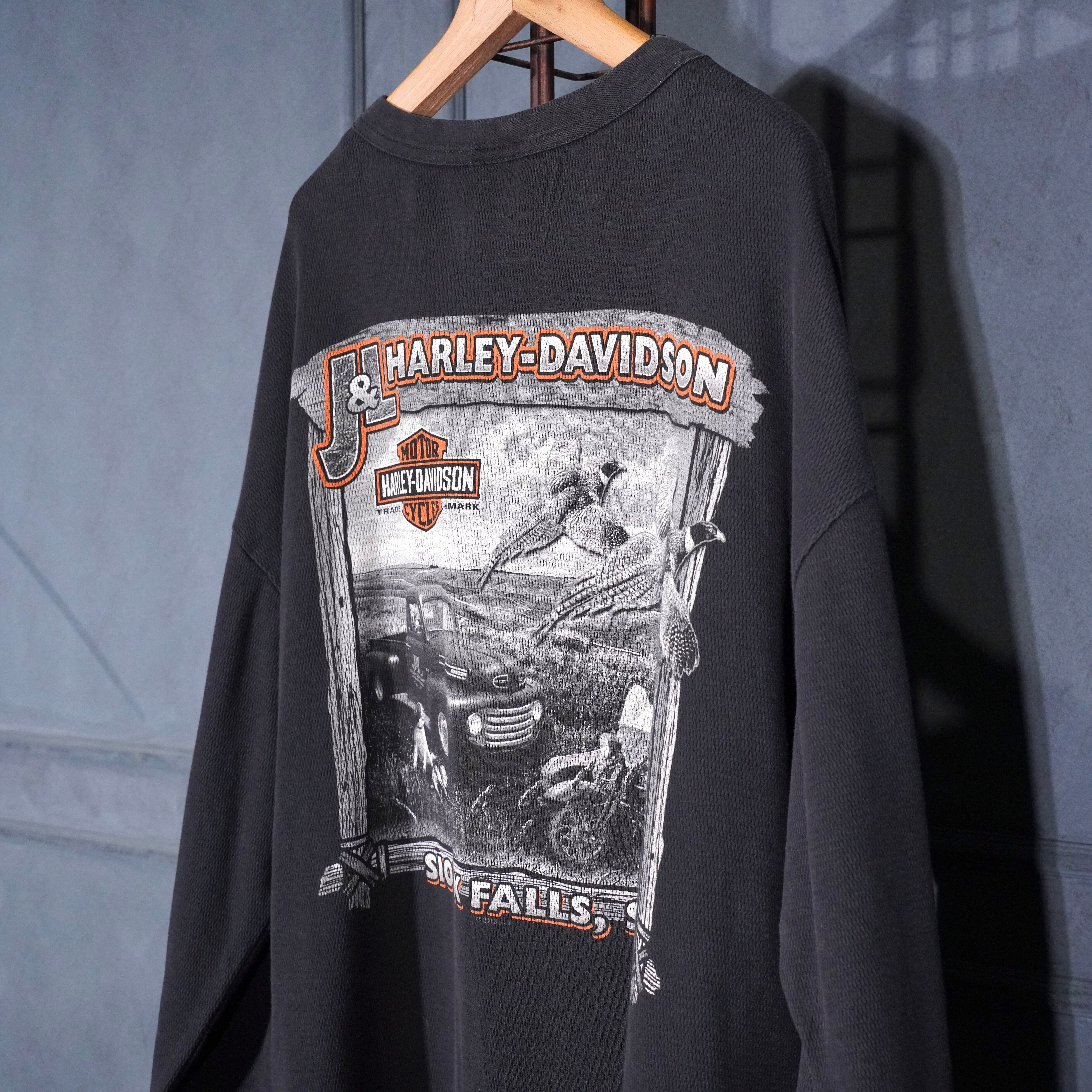 USA VINTAGE HARLEY DAVIDSON DOUBLE SIDED PRINT DESIGN LONG SLEEVE