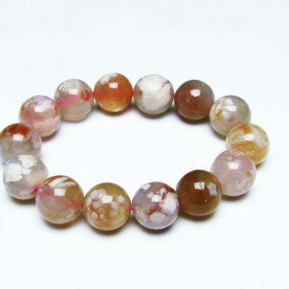 チェリーブロッサムアゲート ブレスレット 桜瑪瑙 16mm [M便 1/10] 111-24548