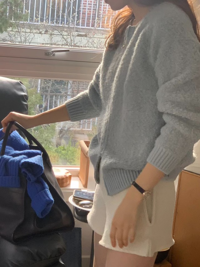 (OUNCE) fog alpaca boucle cardigan / 2color