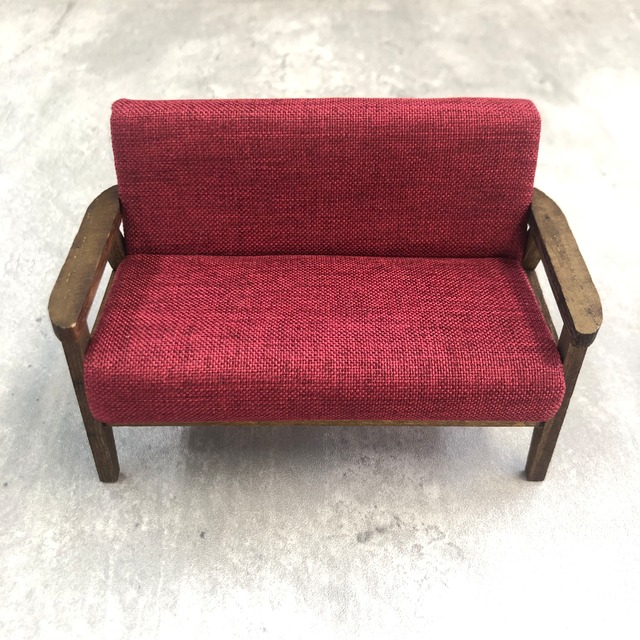 020-30183　ミニチュア家具　＊1/12サイズ＊ table&chair　ソファ 2人掛け