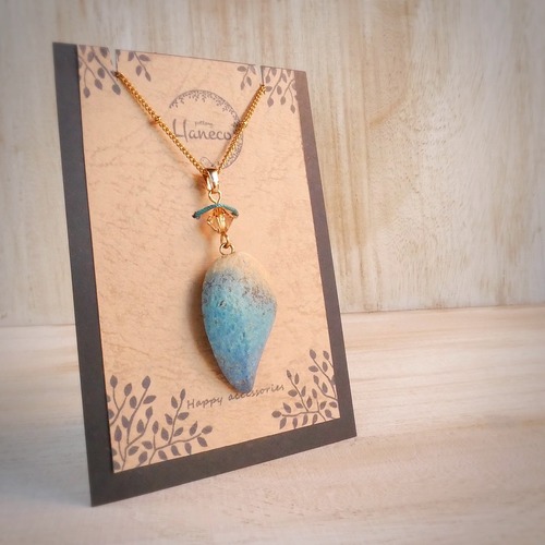 陶器ネックレス  このはno.10 mixed blue