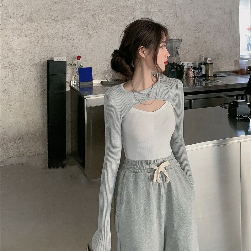 タイトフィットアイスシルクニット日焼け止めショートブラウス女性夏薄スリム長袖ブラウス2020ニューホワイト ブラックストロベリース12836465348