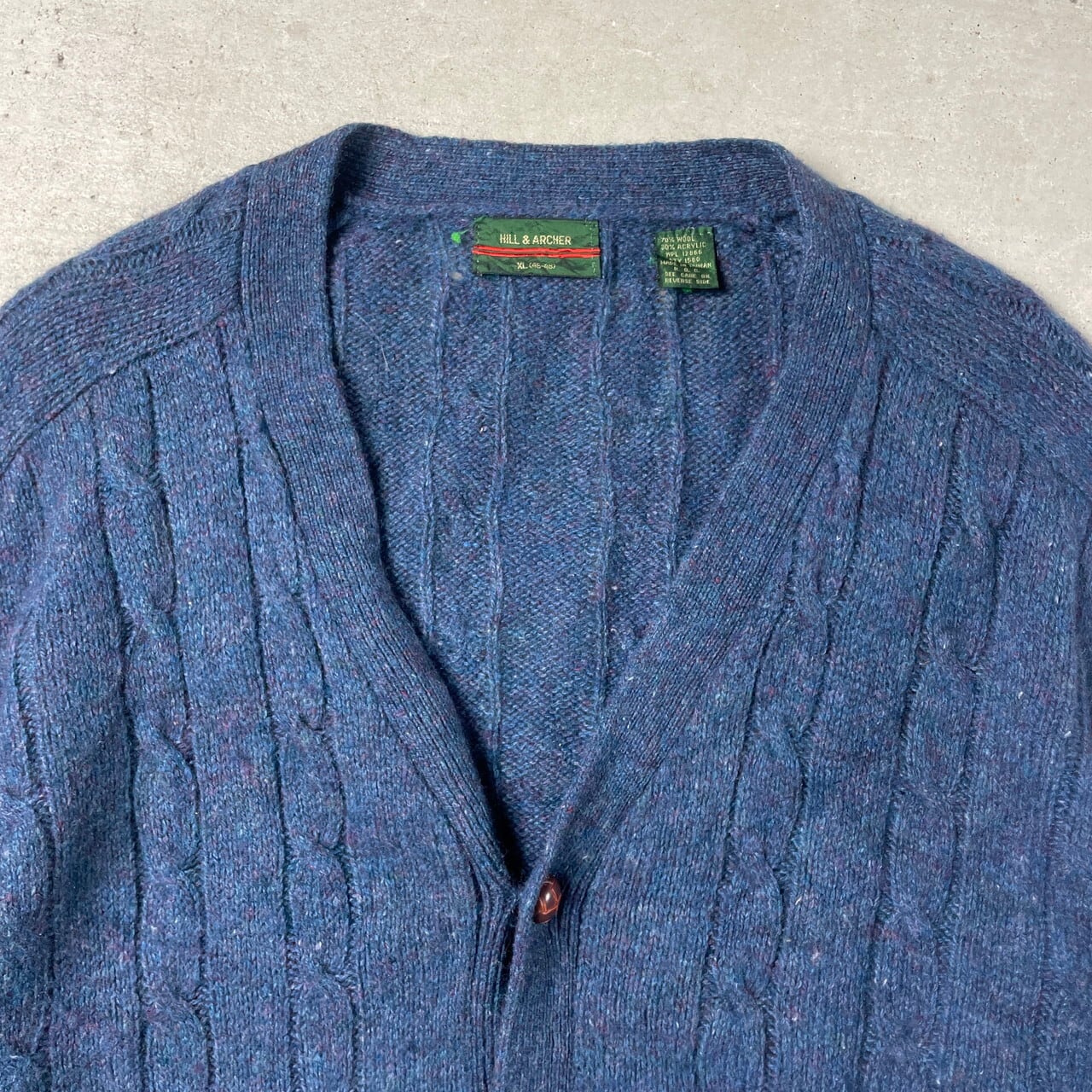 60s USA製《古着》IZOD ラコステ ニット/カーディガン グリーン 【公式 