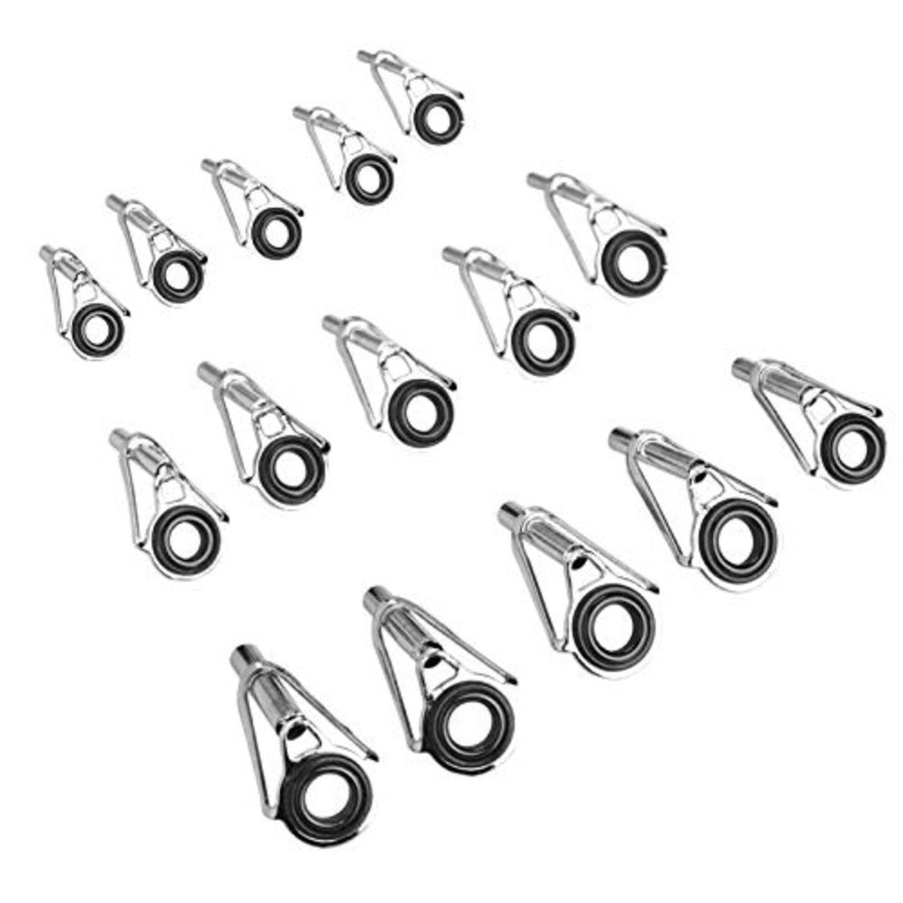 YFFSFDC トップガイド 15個セット ロッドガイドステレンス 釣り竿穂先 交換 修理キット ロッドの修理 0.9mm、1.2mm、1.4mm… (A)