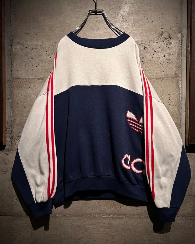 【Caka】"Adidas" 80's Tricolor Switching Design Vintage Sweat Shirt