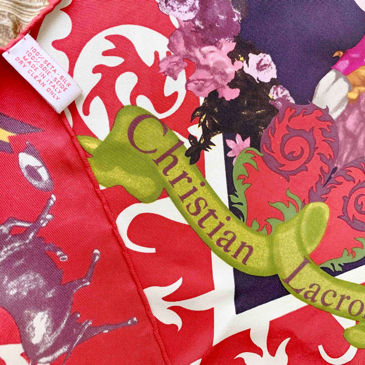 クリスチャン・ラクロア　シルクスカーフ 　スペイン　フラメンコ 12acbs29