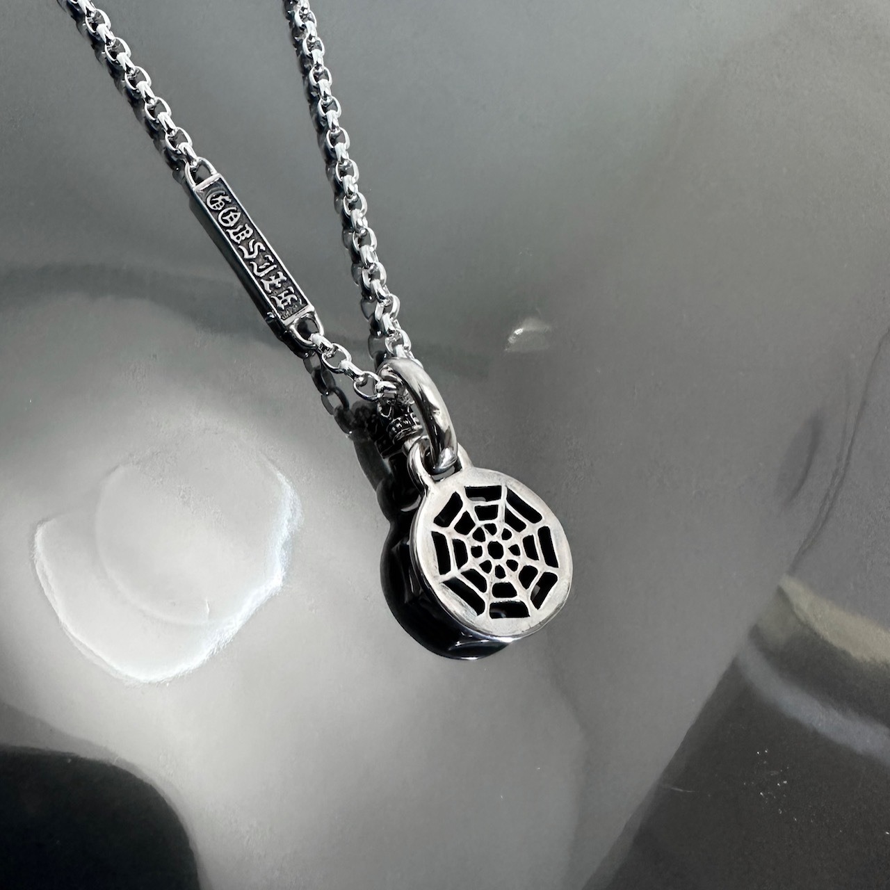 SPIDER WEB NECKLACE #1 with GODSIZE® I.D. TAG / スパイダーウェブ ゴッドサイズ® I.D.タグネックレス