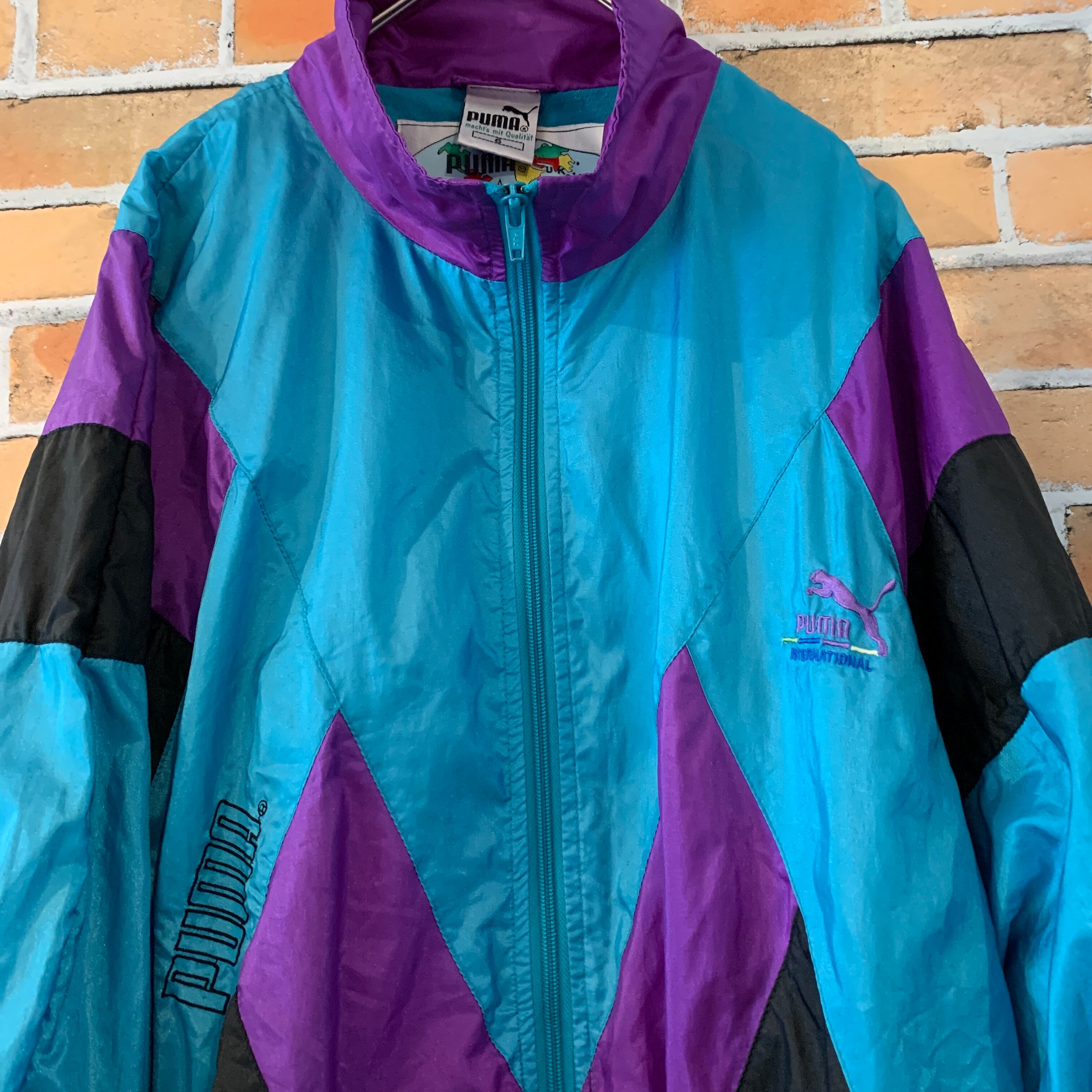 90's PUMA プーマ ライン デザイン ナイロン ジャケット XL 美品