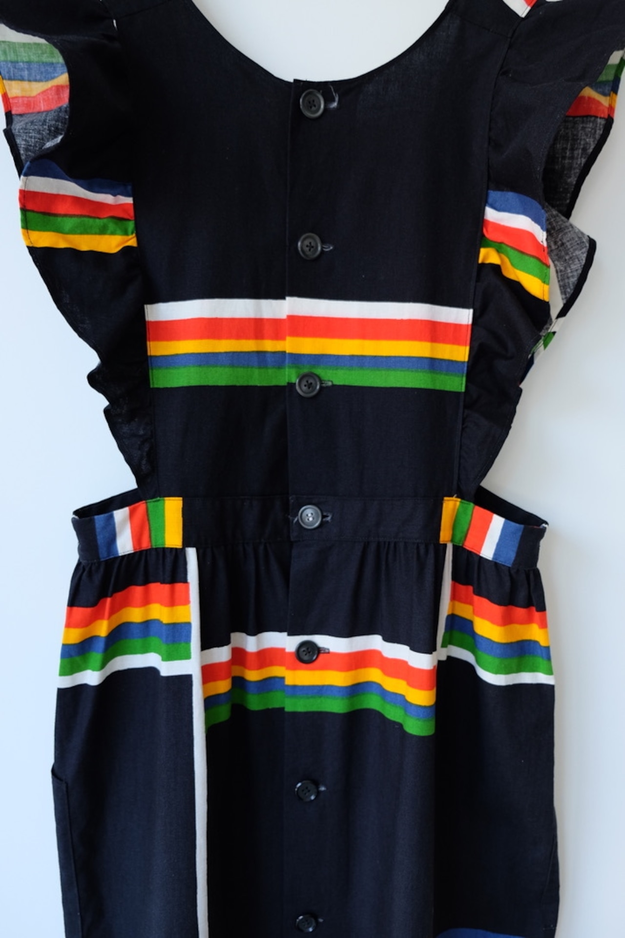 Black rainbow apron dress