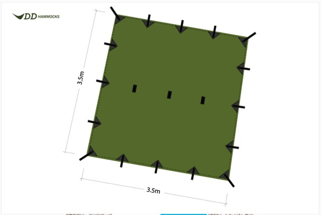 ddタープ　オリーブグリーン　3.5×3.5