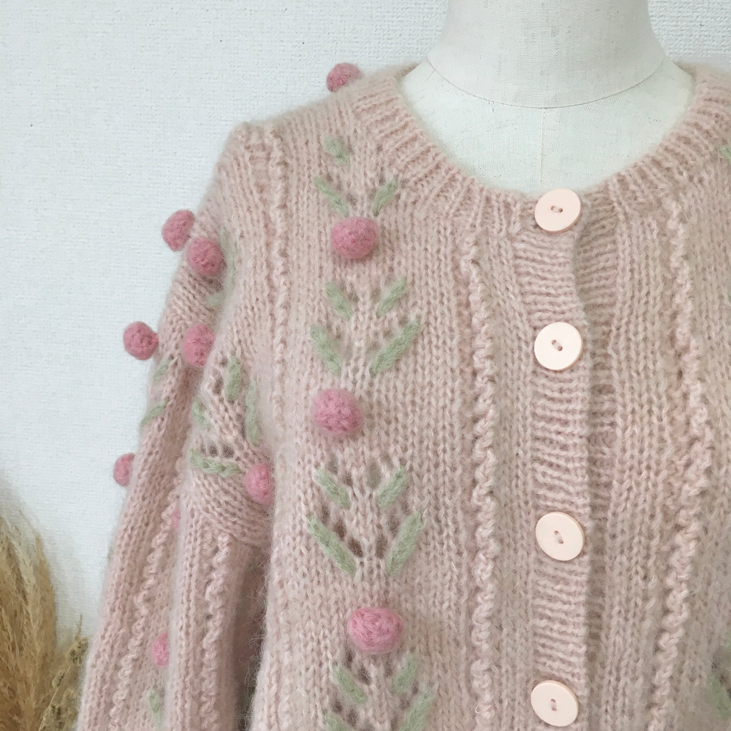 acka flower pompon knit ポンポンニット-