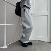 サイドパイピング裏起毛スウェットコクーンPT/グレー