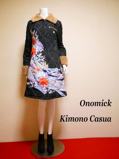 キルティング・ボアのショートトレンチ Quilted and boa short trench coat LJ-126/S