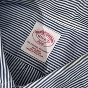 Brooks Brothers 346 ブルックスブラザーズ ストライプ NON-IRON BD ボタンダウン 長袖 シャツ ドレスシャツ 16 1/2-2/3 /ブルー×ホワイト メンズ