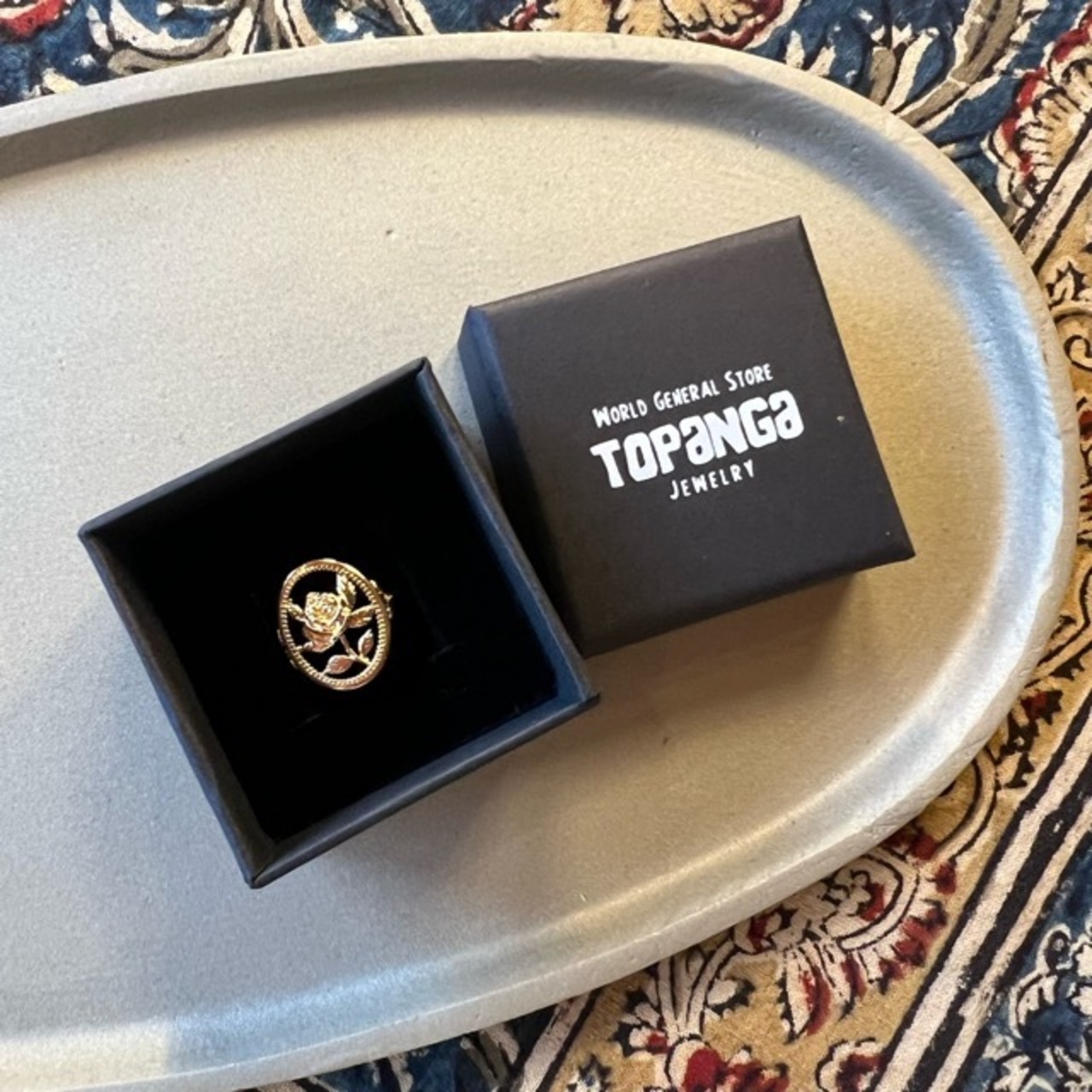 TOPANGA Jewelry Gold Rose Ring　Size 13 15　ゴールドローズリング　指輪　リング　プレゼント　ローズ　バラ　フラワー