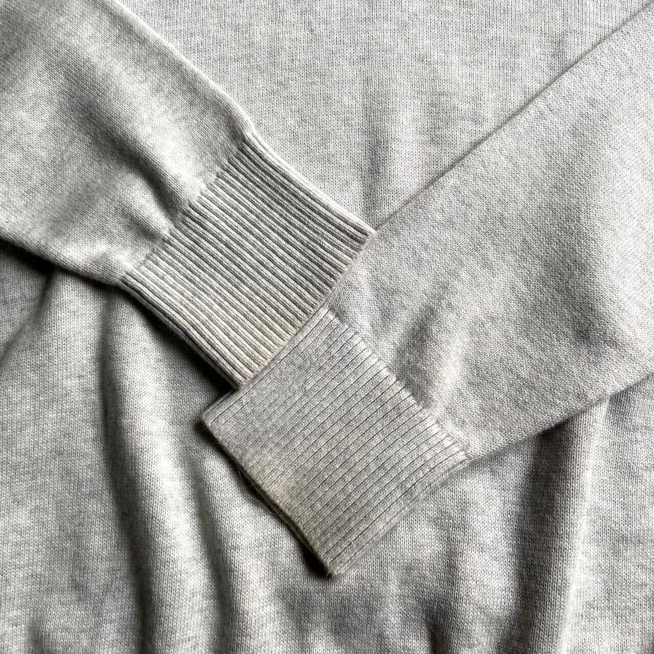 【カシミヤ混コットンニット】トミーヒルフィガー　ワンポイント刺繍　グレー　Ｌ TOMMY HILFIGER tシャツ 「オンライン限定」トミーヒルフィガー ワン