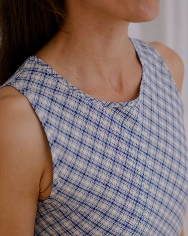 Baserange (ベースレンジ) LARVA DRESS (BLUE CHECK) | H Nagano