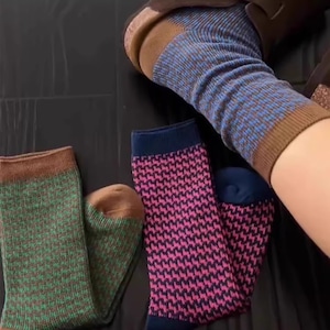 double way mid calf socks set of 3 pairs in all colors