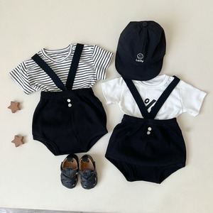 【BABY】夏新作韓国風Tシャツ＆サロペットショートパンツセット