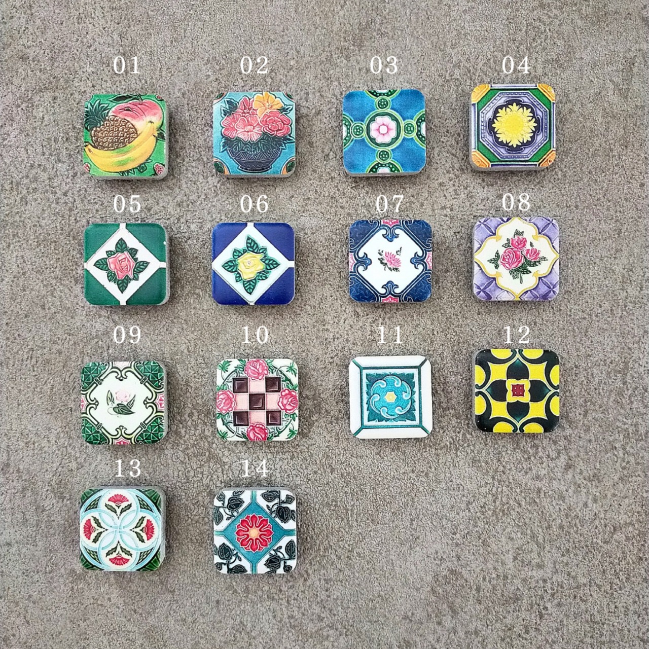 台湾マジョリカタイル マグネット（4個入り）