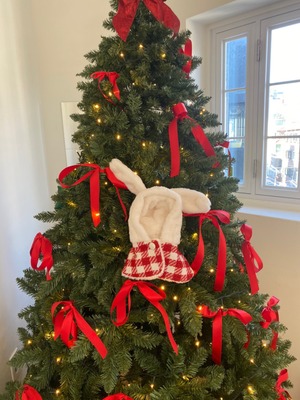 即納 【Hi Yeboo】Christmas Collection- Tweed Bunny Cape