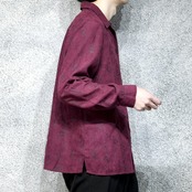 flower embroidery fake suede shirt