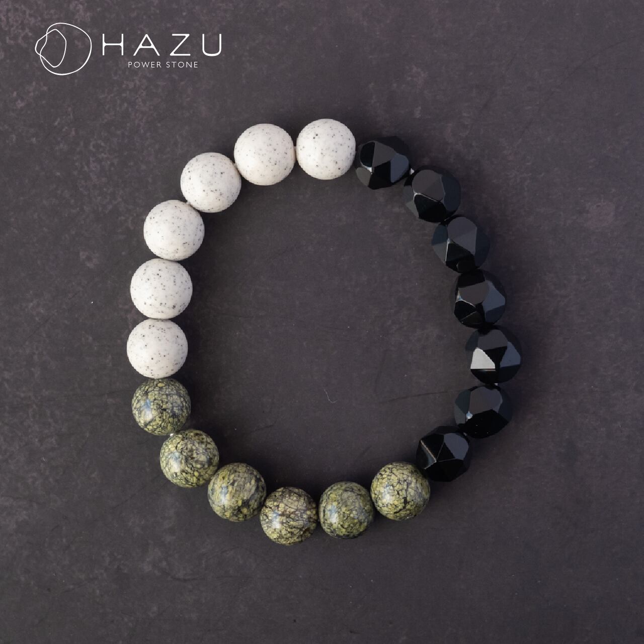 健康と魔除けのお守りブレス［北投石／薬王石／オニキス］ | 天然石HAZU