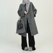 ボタンフロント オーバーシルエットコート H0024