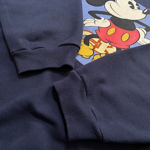 【HANES】90s USA製 Disney ミッキーマウス Mickey Mouse ロゴ プリント スウェット トレーナー オールド ヴィンテージ ディズニー ヘビーウェイト XL ビッグシルエット ヘインズ US古着