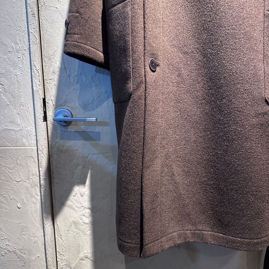 LEMAIRE ルメール 24AW WRAP COAT WITH CONTRAST STITCH BROWN CHINE