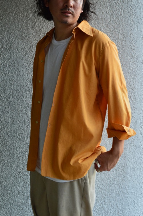 USSR FSU 1970's Soviet Union Vintage Cotton Lawn Dress Shirt Shell Button CCCP 旧ソ連 ソビエト 70s シャツ ビンテージ 国営工場製 シェルボタン