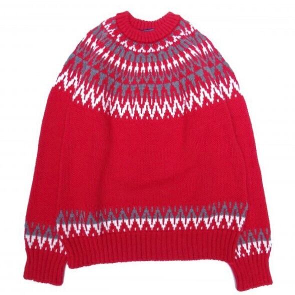 GUERNSEY WOOLLENS (ガンジーウーレンズ) ICEMAN CREW NECK レッド